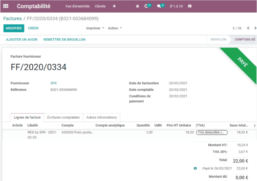 La gestion de vos factures fournisseurs avec Odoo